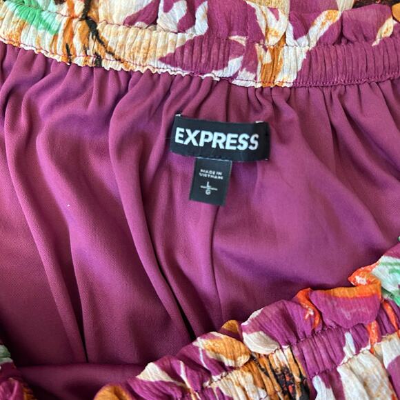 Express Tropical Flamingo Print Maxi Dress Womens Size L Beachy Summer Vacation - Picture 10 of 11